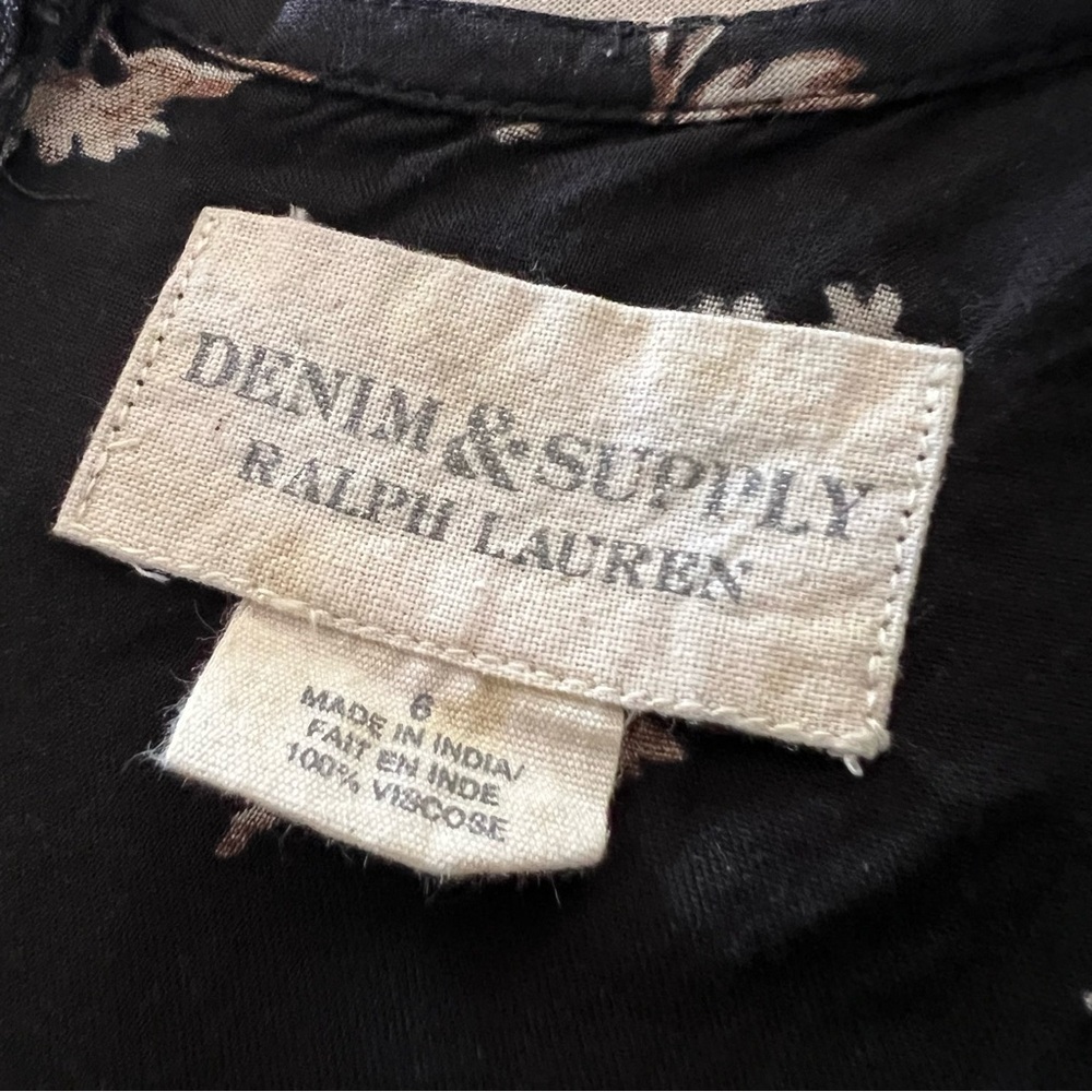 Denim & Supply Ralph Lauren Black Floral Mini Dress Size 6 - Picture 6 of 6